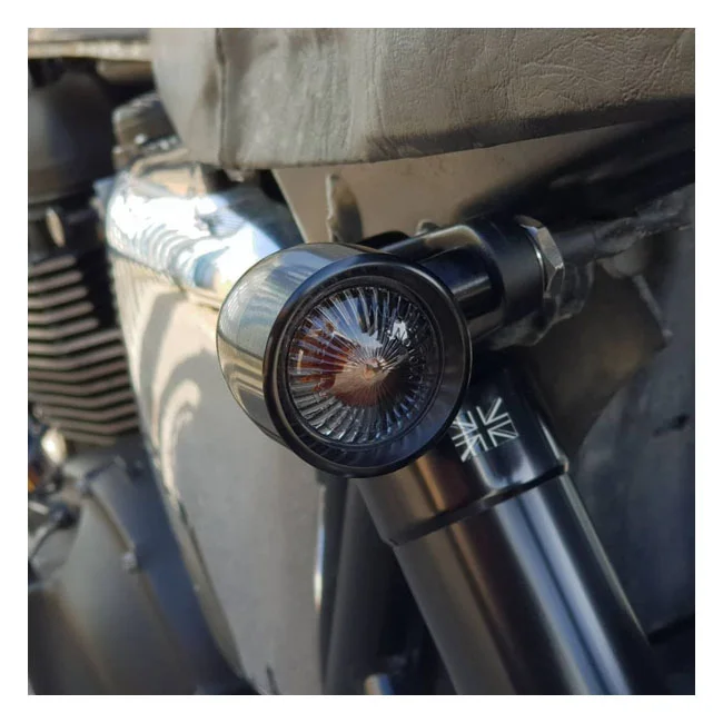 Motone Ribbed Triline turn signal brackets. Black