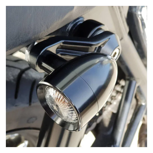 Motone Ribbed Triline turn signal brackets. Black