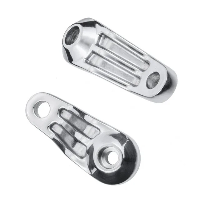 Motone Ribbed Triline turn signal brackets. Polished