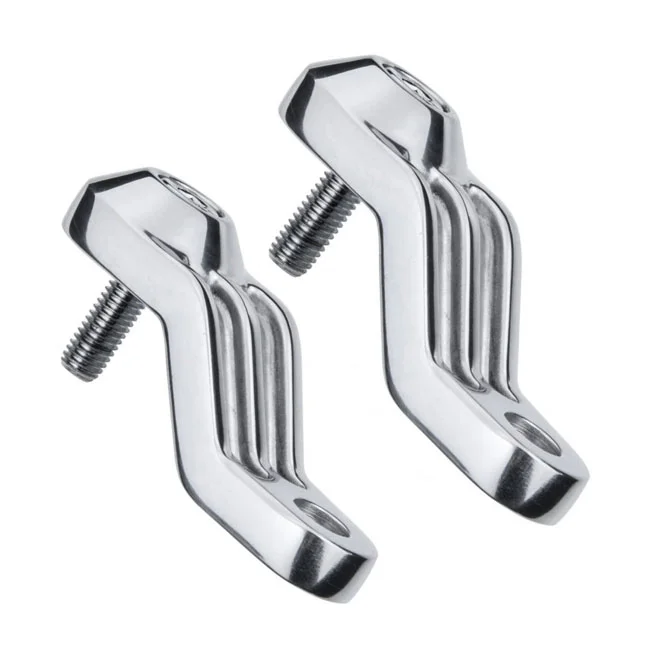 Motone Ribbed Triline turn signal brackets. Polished