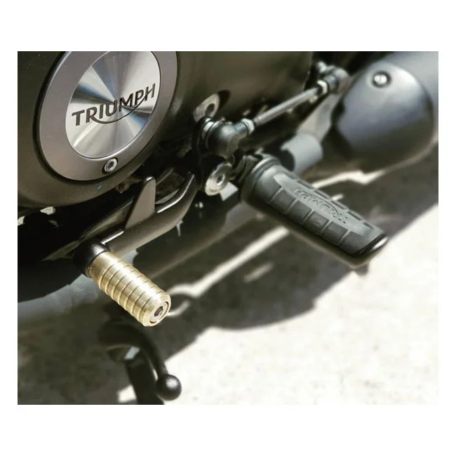 Motone Shifter end peg ribbed. Brass