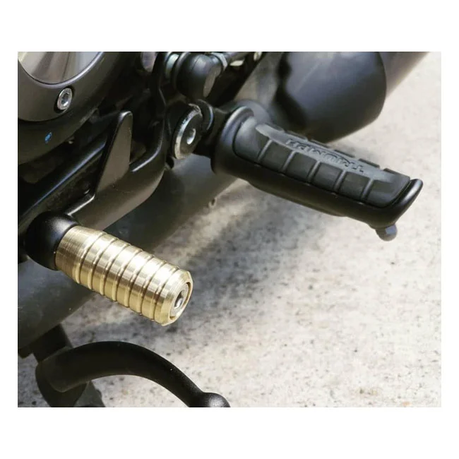 Motone Shifter end peg ribbed. Brass