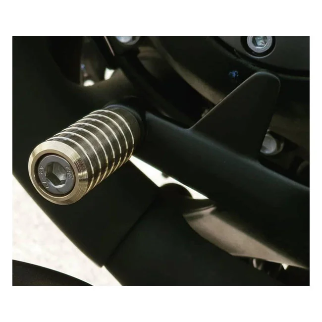 Motone Shifter end peg ribbed. Brass