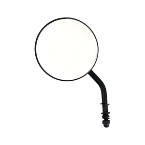 MCS Steel 4" round mirror. Black, short stem