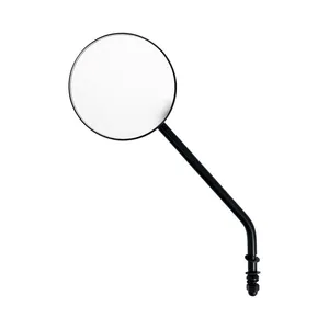 MCS Steel 4" round mirror. Black, long stem