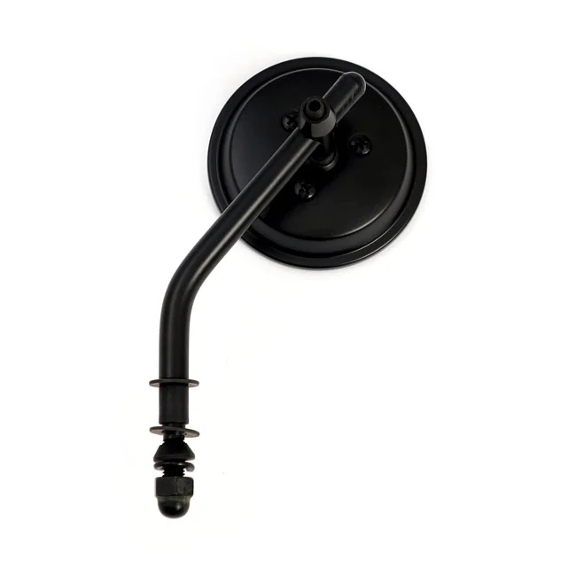 MCS Steel 3" round mirror. Black, short stem - 906013