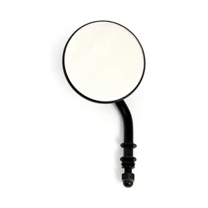 MCS Steel 3" round mirror. Black, short stem