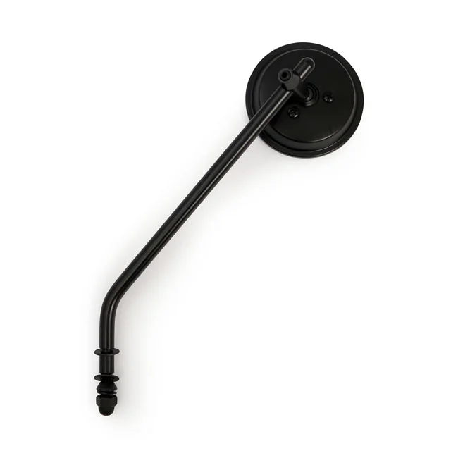 MCS Steel 3" round mirror. Black, long stem - 906016