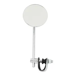 MCS Round clamp-on style steel mirror, 3" with 6" stem