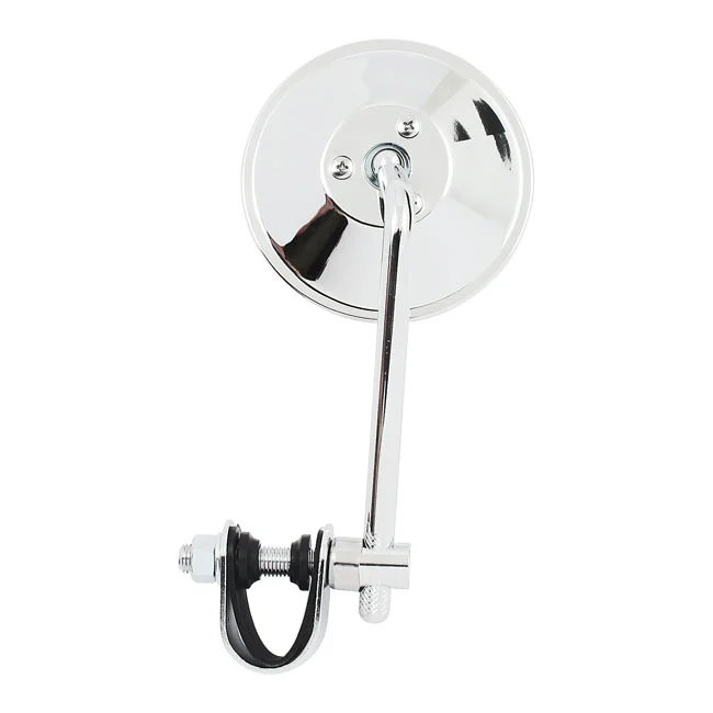 MCS Round clamp-on style steel mirror, 4" with 5" stem - 906125