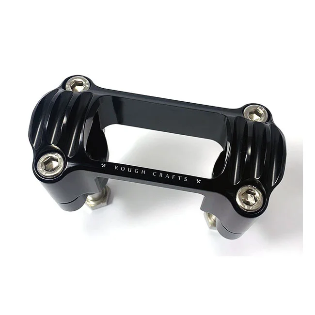 Rough Crafts Crafts, M8 Softail 1.3" finned risers. Black