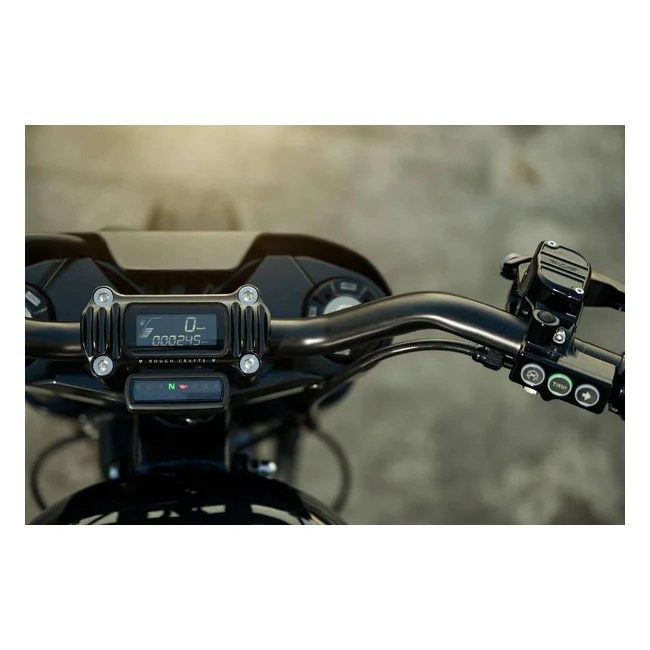 Rough Crafts Crafts, M8 Softail 1.3" finned risers. Black