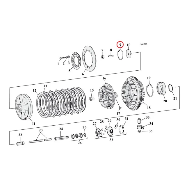 MCS Retaining ring, clutch adjuster plate - 37909-90