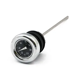 MCS Oil tank dipstick with temperature gauge. Chrome black face
