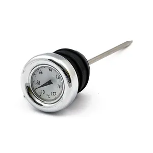 MCS Oil tank dipstick with temperature gauge. Chrome white face