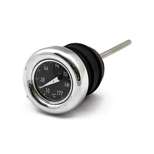 MCS Oil tank dipstick with temperature gauge. Chrome black face