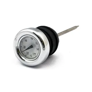 MCS Oil tank dipstick with temperature gauge. Chrome white face