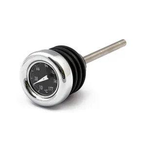 MCS Oil tank dipstick with temperature gauge. Chrome black face