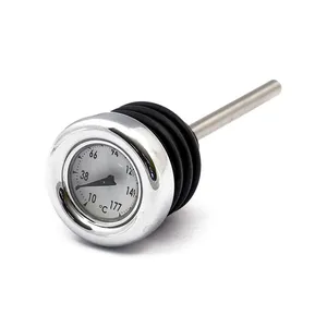 MCS Oil tank dipstick with temperature gauge. Chrome white face