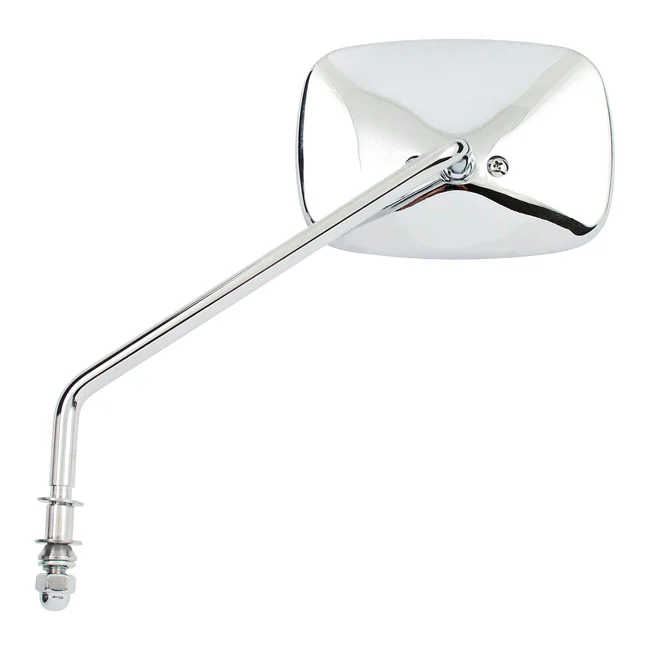 MCS Late OEM style mirror, long stem, right side. Chrome - 91879-82