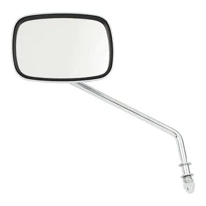 MCS Late OEM style mirror, long stem, right side. Chrome