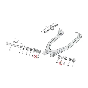 MCS Bearing spacer, inner. swingarm