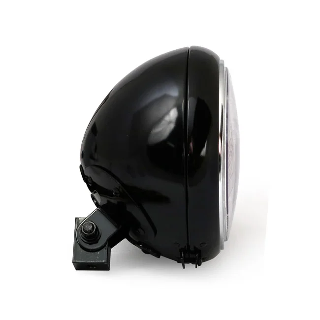 MCS 7" H4 headlamp for FL models. Clear lens. Black - 67789-91B
