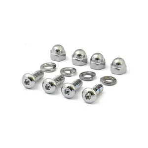 MCS License plate mount kit. Buttonhead/Acorn. Chrome