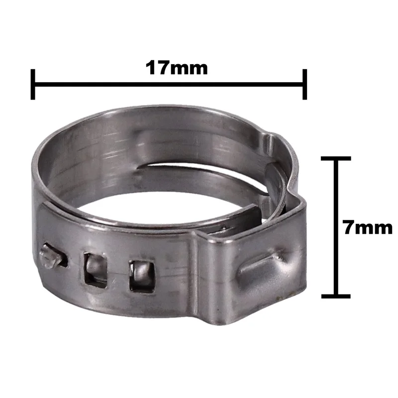 MCS Crimp hose clamp, 11/16 (17.53mm) ID. Zinc - 10080