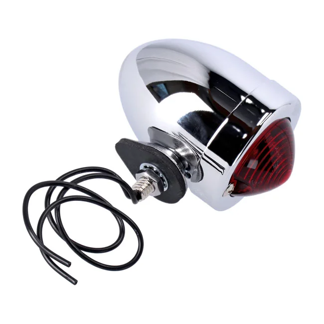 MCS Bullet marker light. Chrome. Red lens. DF. stud mount - 910104