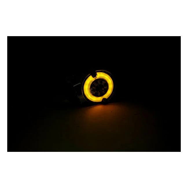 MCS Ringers, FL LED turn signals. Front. Gloss black - 913025