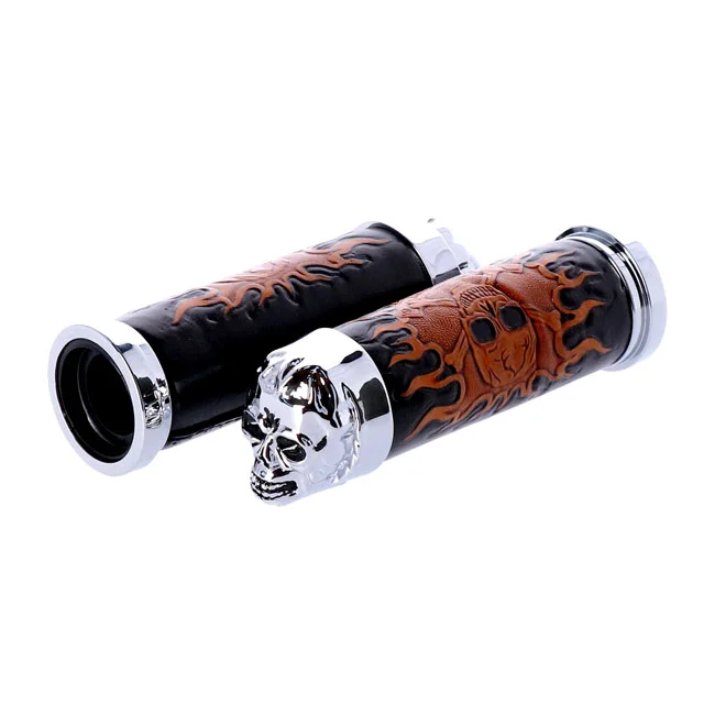 MCS Handlebar grip set, Cushion Skull leather - 913151