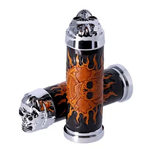 MCS Handlebar grip set, Cushion Skull leather