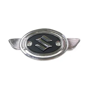 MCS Suzuki fuel tank emblem, silver/black