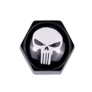 TrikTopz Trik Topz, Block Skull valve caps. Black/white