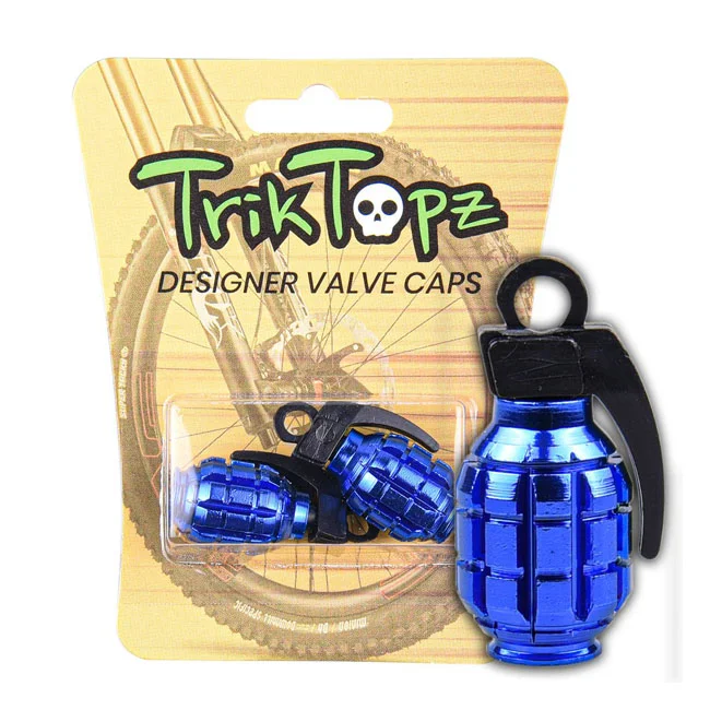 TrikTopz Trik Topz, Hand Grenade valve caps. Blue