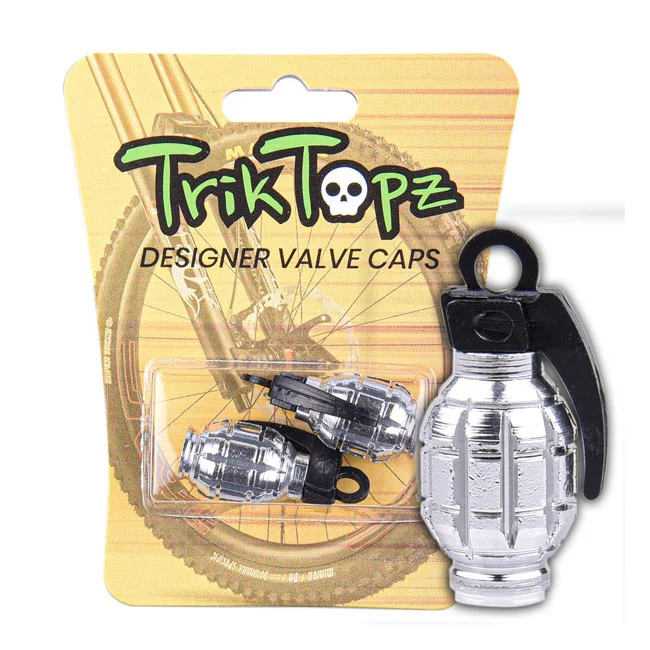 TrikTopz Trik Topz, Hand Grenade valve caps. Chrome