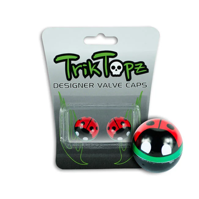 TrikTopz Trik Topz, Lady bug valve caps. Red