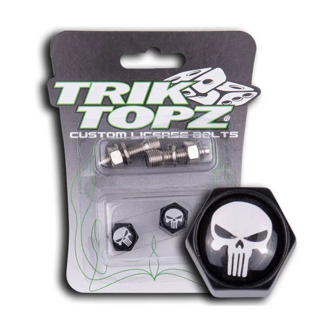TrikTopz Trik Topz, Block Skull license plate mounts. Black