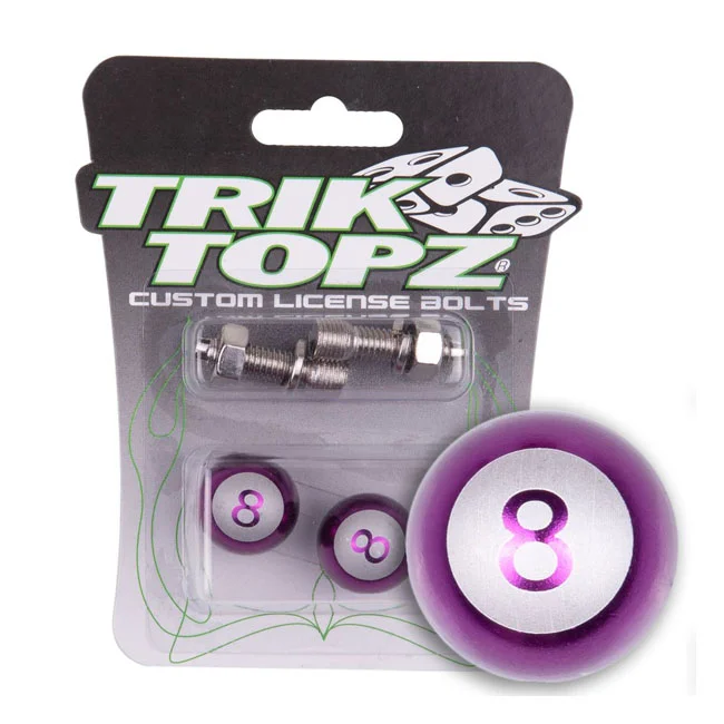 TrikTopz Trik Topz, Eight Ball license plate mounts. Purple
