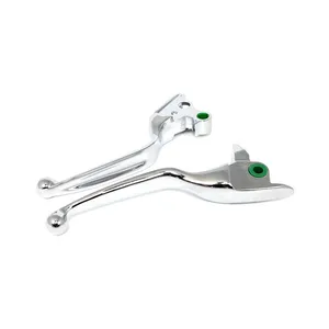 MCS Handlebar lever kit wide blade, grooved. Chrome