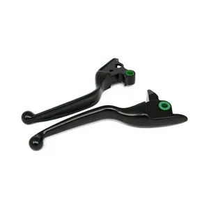 MCS Handlebar lever kit wide blade, grooved. Black