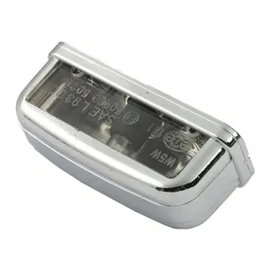 MCS License plate light stockk, chrome. ECE appr.