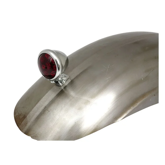 MCS Bates style LED taillight. Chrome. Red lens - 913873