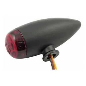 MCS Micro bullet LED taillight set. Black. Red lens