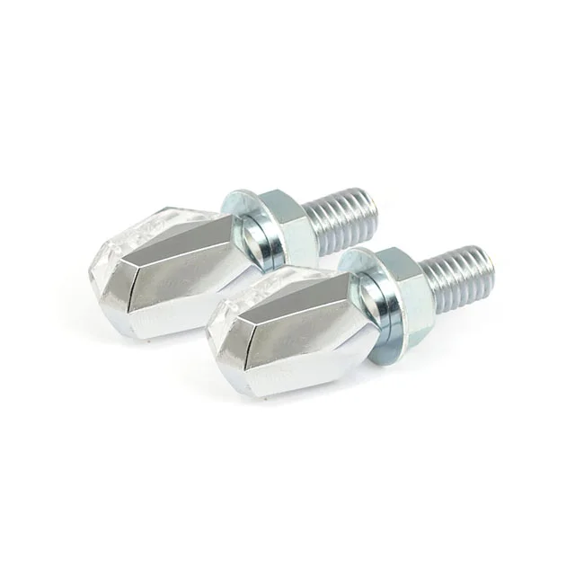MCS Tiny, LED turn signals. Chrome, clear lens - 913954