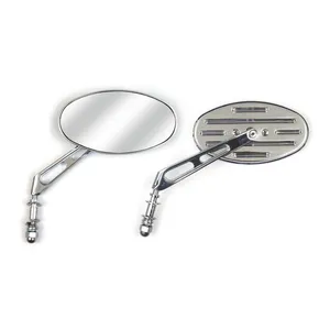MCS Slotted cateye mirror. Chrome, short stem