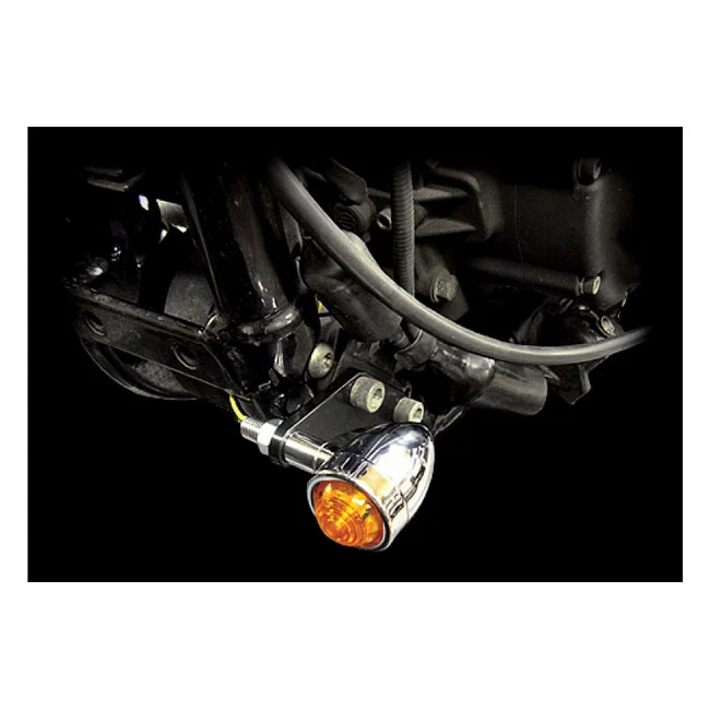 MCS XL Sportster turn signal mount brackets. Front. Black - 914033