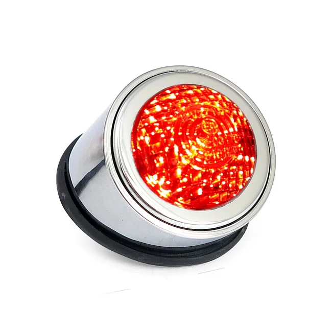 MCS Old school LED taillight, type 1. Chrome. Clear lens - 914135
