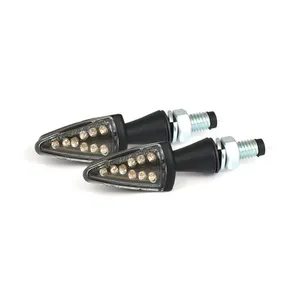 MCS Black peak, LED turn signals. Black. Clear lens